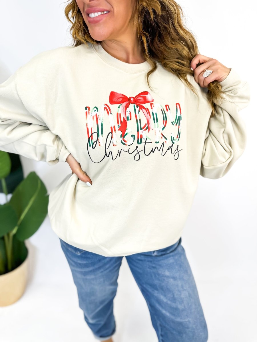 Merry Christmas Graphic Pullover - FINAL SALE - Macoma Boutique555 Presales