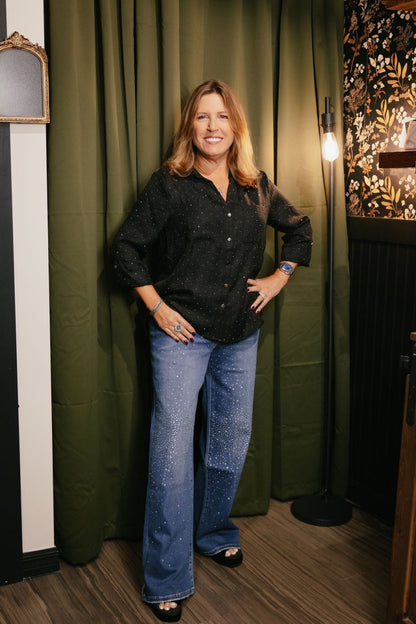 Mica Denim Starry Night Wide Leg Jeans - Macoma Boutique170 Denim