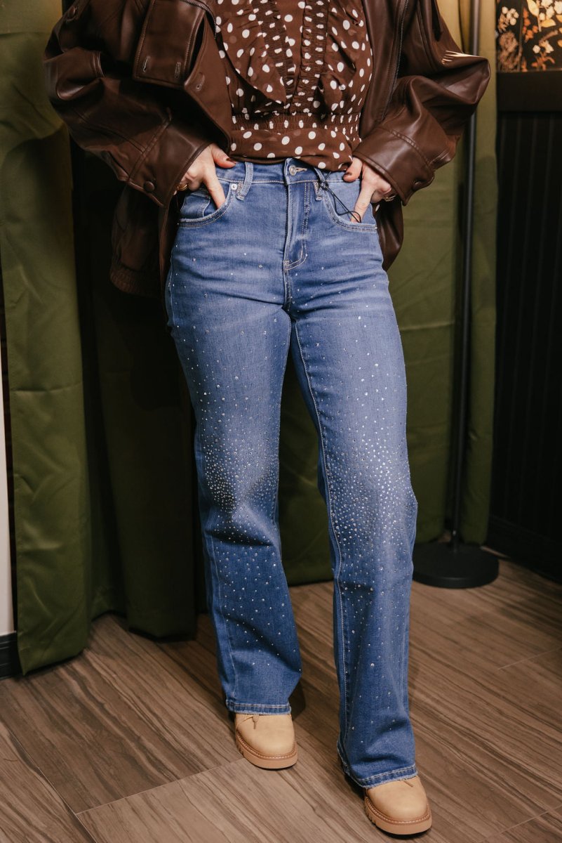 Mica Denim Starry Night Wide Leg Jeans - Macoma Boutique170 Denim