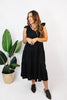 Midnight Flutter Midi Dress - FINAL SALE - Macoma Boutique250 Dresses