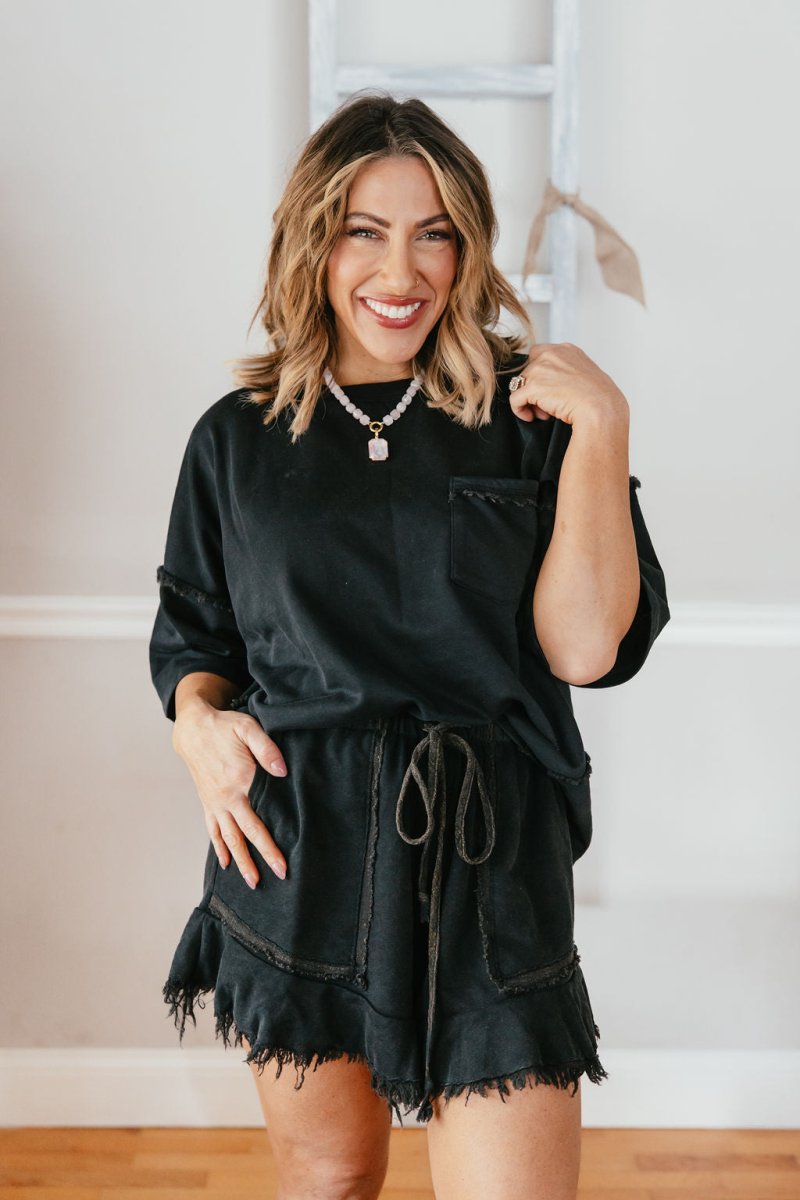 Midnight Fringe Shorts - Macoma Boutique180 Shorts