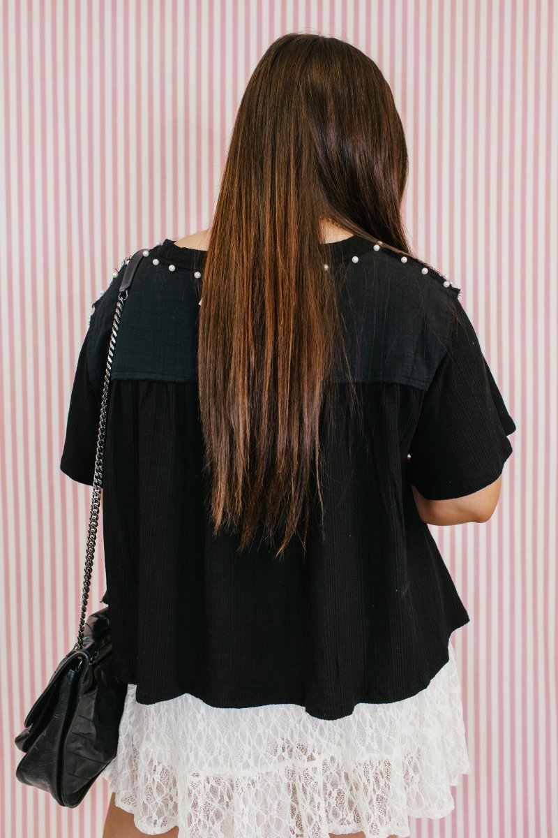 Midnight Pearl Top - Macoma Boutique100 Short Sleeve