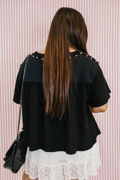 Midnight Pearl Top - Macoma Boutique100 Short Sleeve