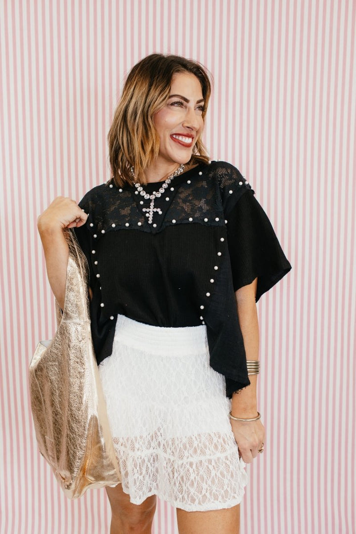 Midnight Pearl Top - Macoma Boutique100 Short Sleeve