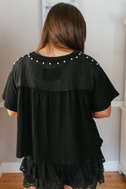 Midnight Pearl Top - Macoma Boutique100 Short Sleeve