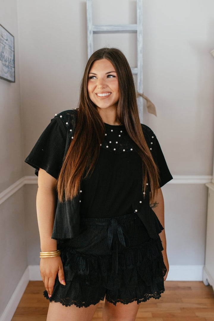 Midnight Pearl Top - Macoma Boutique100 Short Sleeve