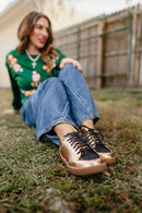 Midnight Rosé Custom Sneakers with Rhinestone Laces - Macoma Boutique301 Sneakers