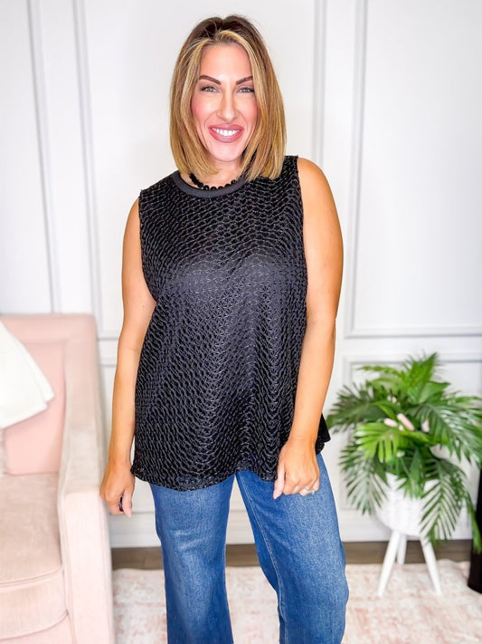 Midnight Weave Tank Top - FINAL SALE - Macoma Boutique110 Tanks