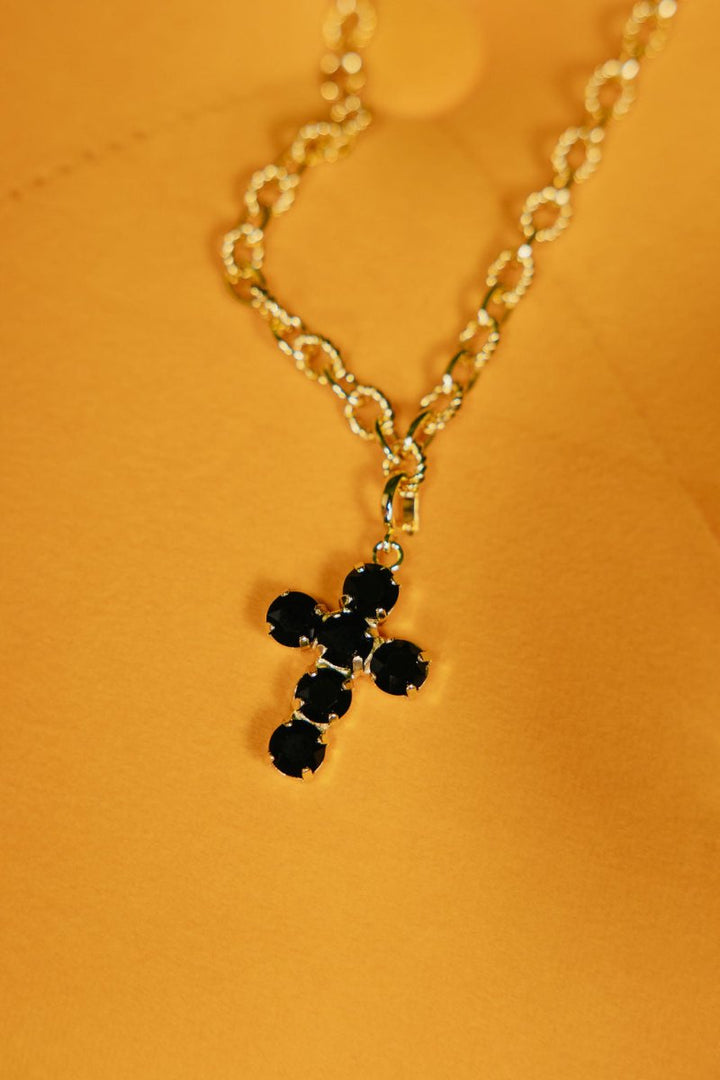 Mini Cross Charms in Gold Black - Macoma Boutique315 Jewelry