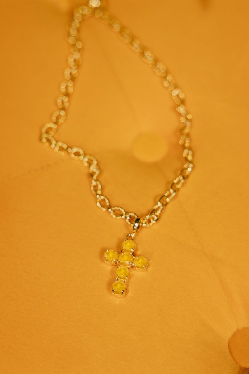 Mini Cross Charms in Yellow - Macoma Boutique315 Jewelry
