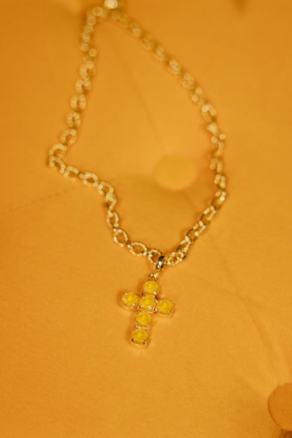 Mini Cross Charms in Yellow - Macoma Boutique315 Jewelry