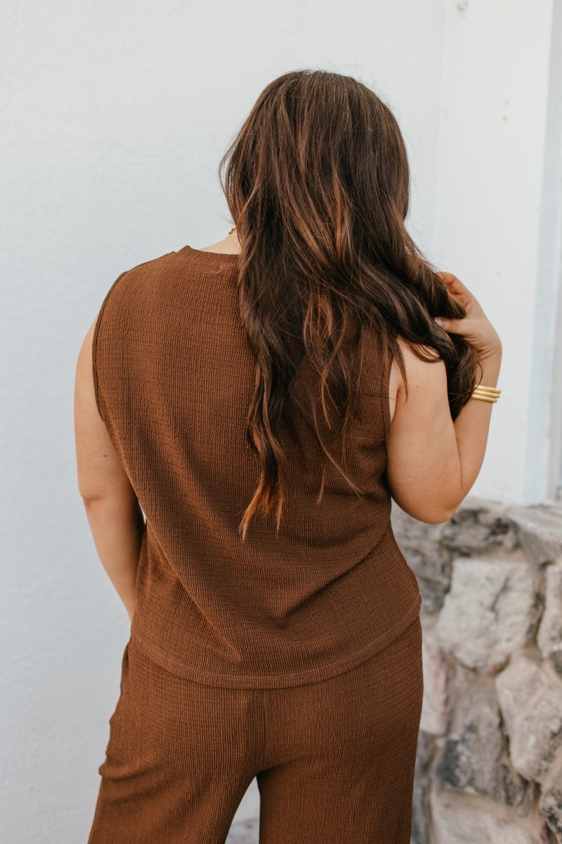 Minimalist Tank Top In Brown - Reg & Curvy - Macoma Boutique100 Short Sleeve