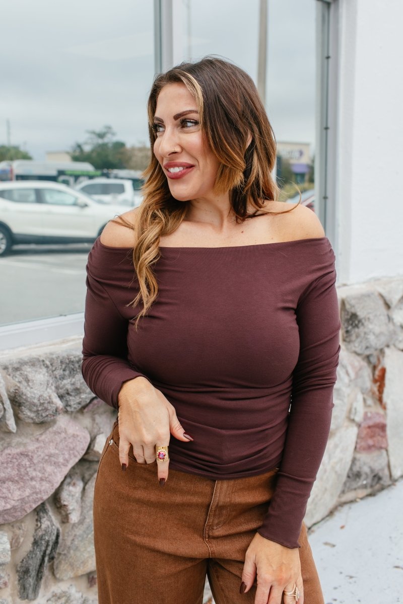 Mocha Mood Top - Reg & Curvy - Macoma Boutique120 Long Sleeve