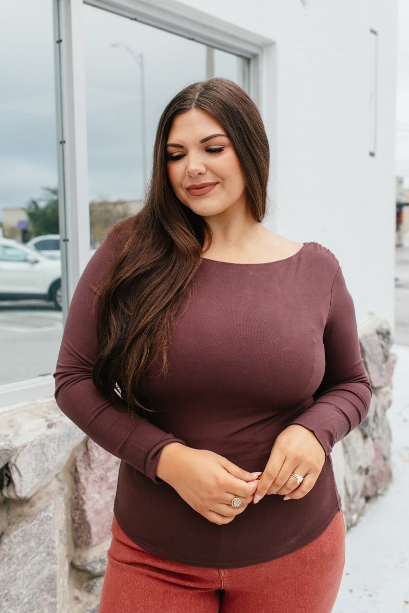 Mocha Mood Top - Reg & Curvy - Macoma Boutique120 Long Sleeve
