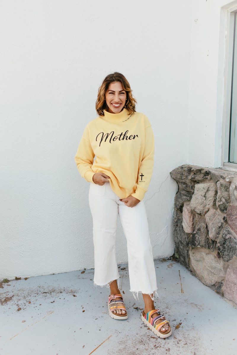 Mother Mock Neck Pullover In Yellow - Macoma Boutique130 Sweaters