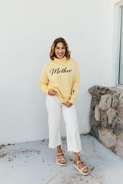 Mother Mock Neck Pullover In Yellow - Macoma Boutique130 Sweaters