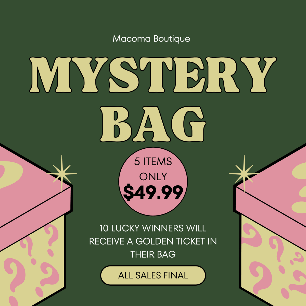 Mystery Bag - 5 Items for $49.99! - Macoma Boutique555 Presales