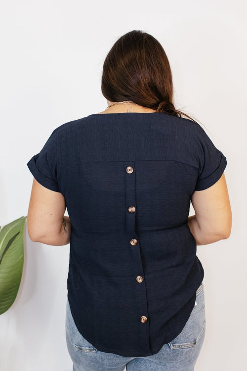 Navy & Necessary Top - Reg & Curvy - Macoma Boutique100 Short Sleeve