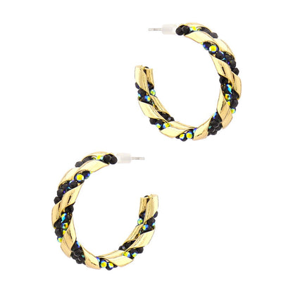 Night Out Hoops In Black - Macoma Boutique315 Jewelry