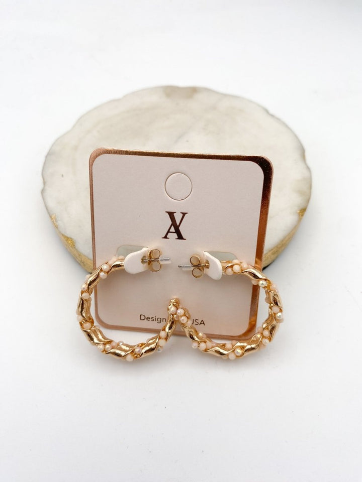 Night Out Hoops In Natural - Macoma Boutique315 Jewelry