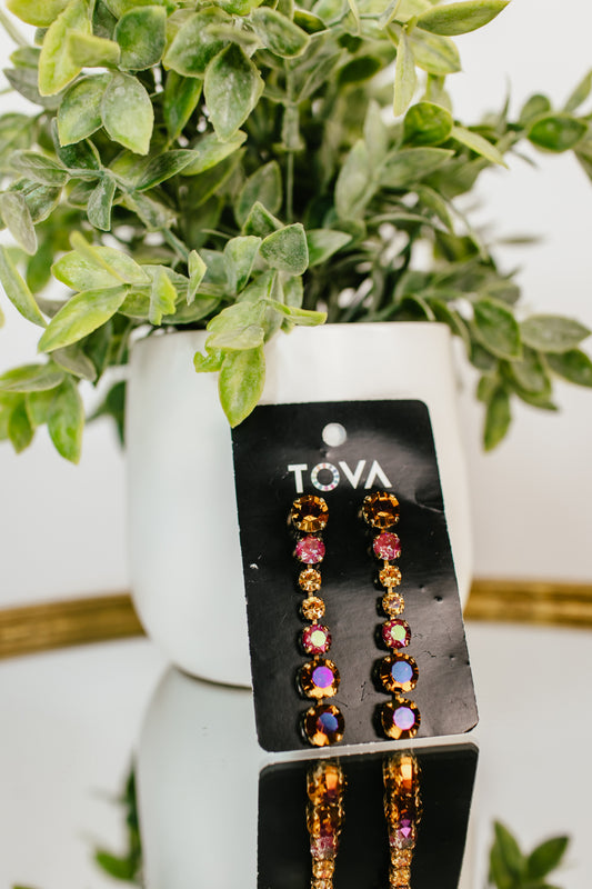 Tova Collins Earrings in Maroon - FINAL SALE