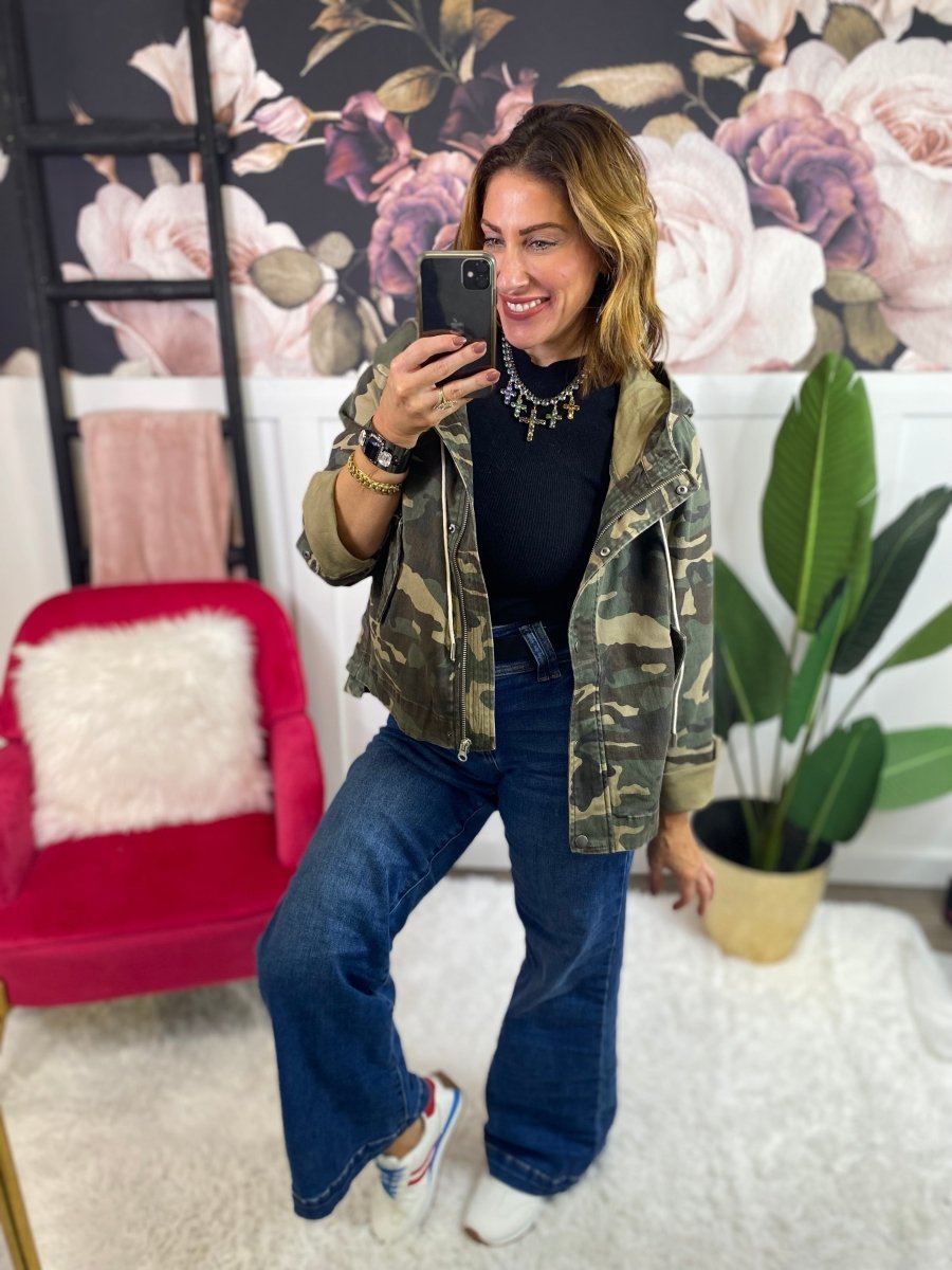 Off Duty Camo Jacket - Reg & Curvy - Macoma Boutique240 Jackets/Blazers