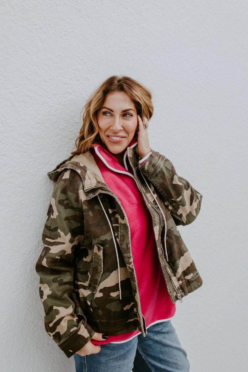 Off Duty Camo Jacket - Reg & Curvy - Macoma Boutique240 Jackets/Blazers