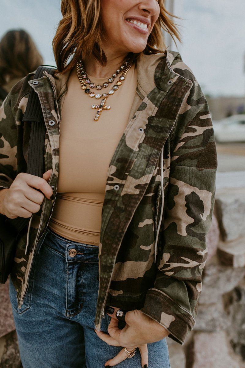 Off Duty Camo Jacket - Reg & Curvy - Macoma Boutique240 Jackets/Blazers