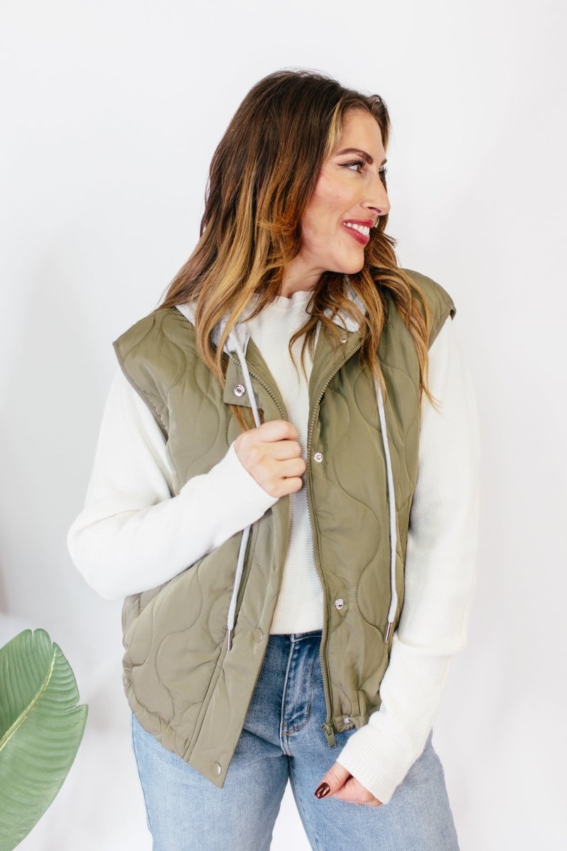Olive Branch Vest - Macoma Boutique230 Outerwear