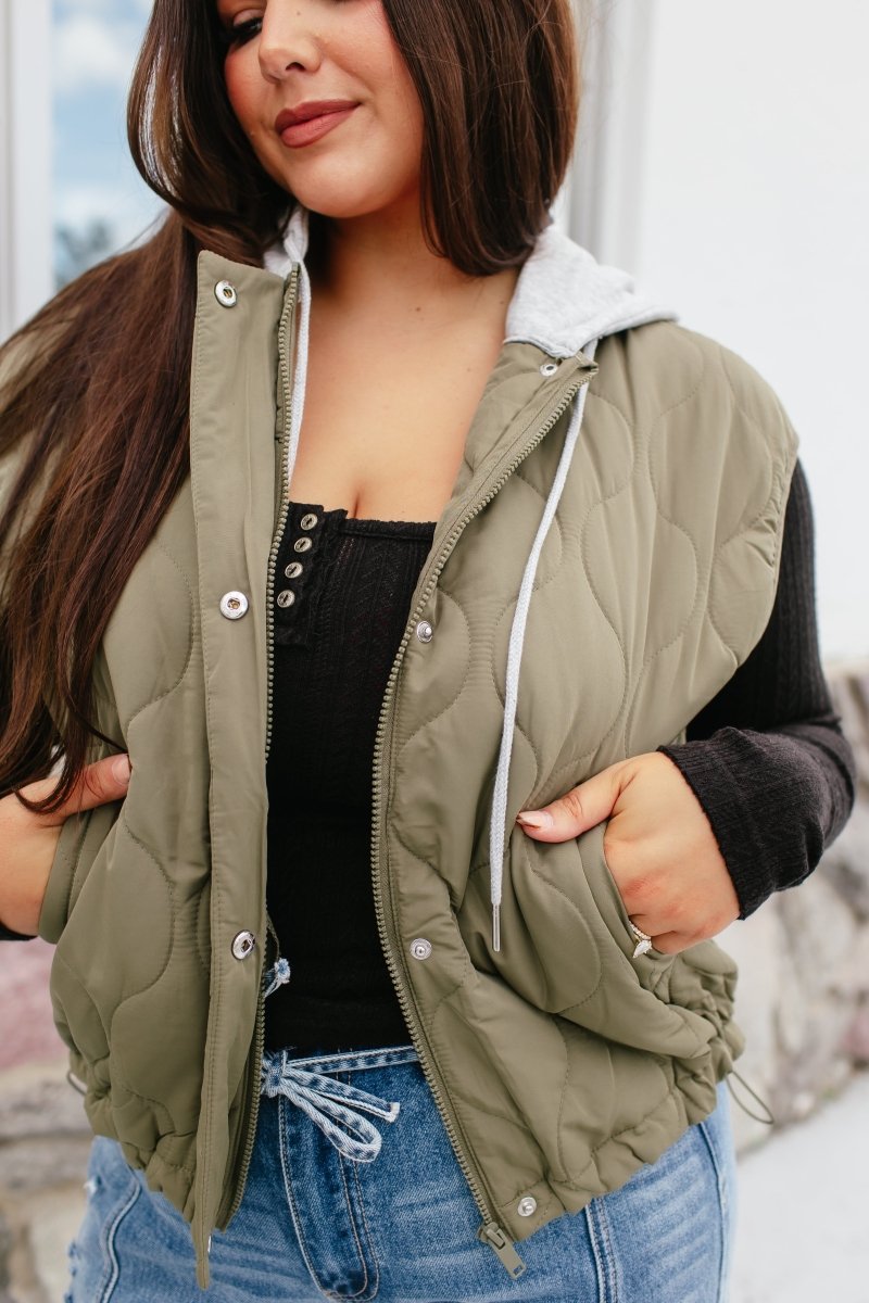 Olive Branch Vest - Macoma Boutique230 Outerwear