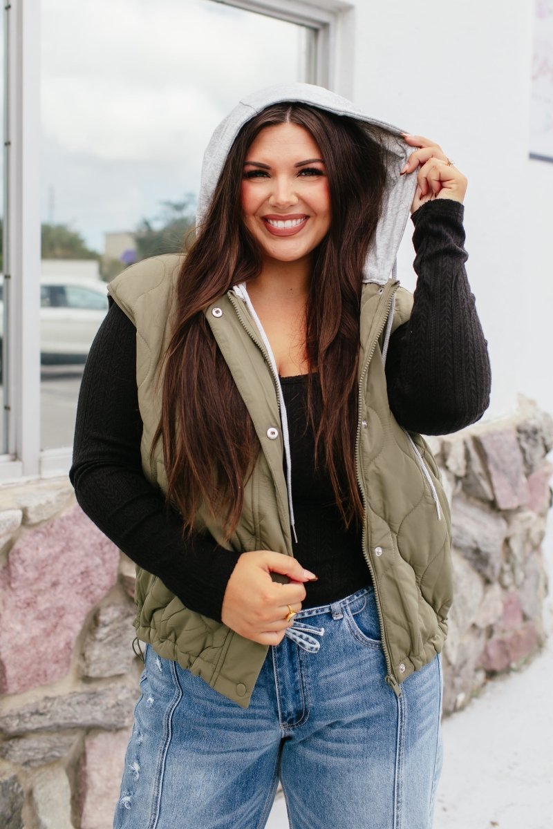 Olive Branch Vest - Macoma Boutique230 Outerwear