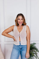 Open Stitches Vest in Natural - FINAL SALE - Macoma Boutique220 Cardigans/Kimonos