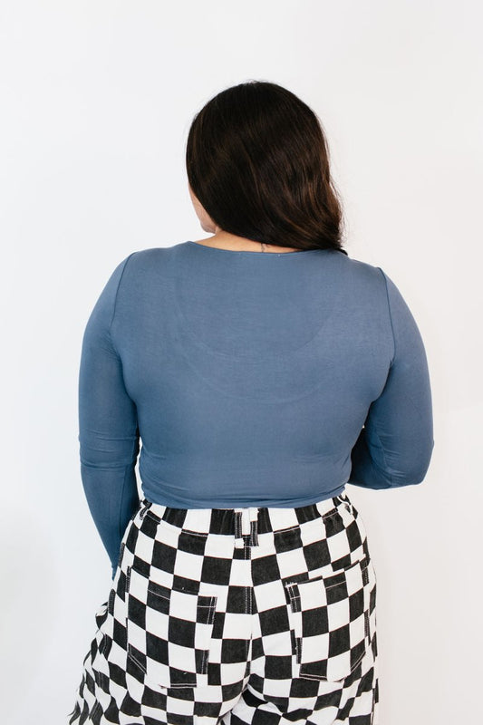 Out Of Touch Top in Navy - FINAL SALE - Macoma Boutique120 Long Sleeve
