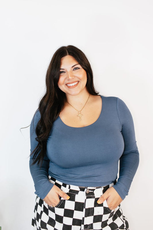Out Of Touch Top in Navy - FINAL SALE - Macoma Boutique120 Long Sleeve