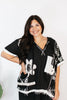 Patch It Up in Black Top - FINAL SALE - Macoma Boutique100 Short Sleeve