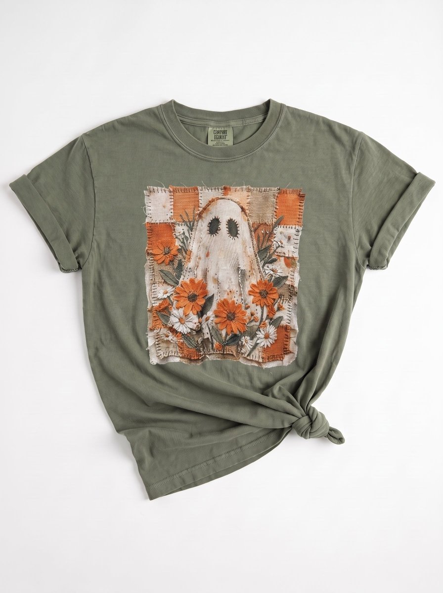 Patchwork Ghost Graphic Tee - FINAL SALE - Macoma Boutique555 Presales