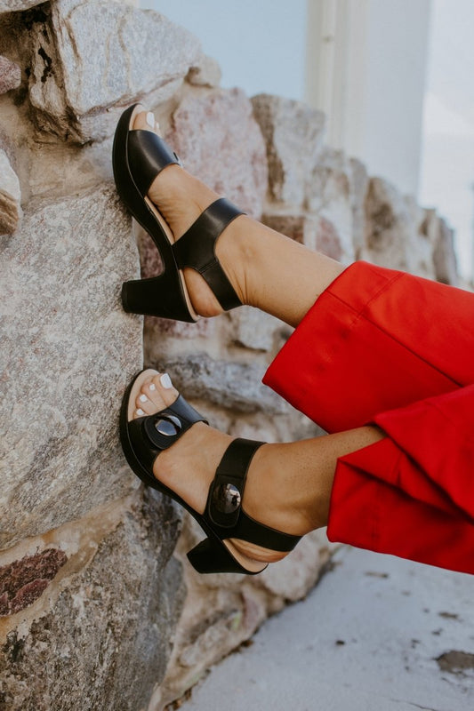 Patrizia Black Dade Smooth Heels - Macoma Boutique302 Wedges & Heels