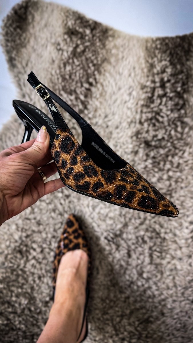 Patrizia Brown Multi Engres Heels - Macoma Boutique302 Wedges & Heels