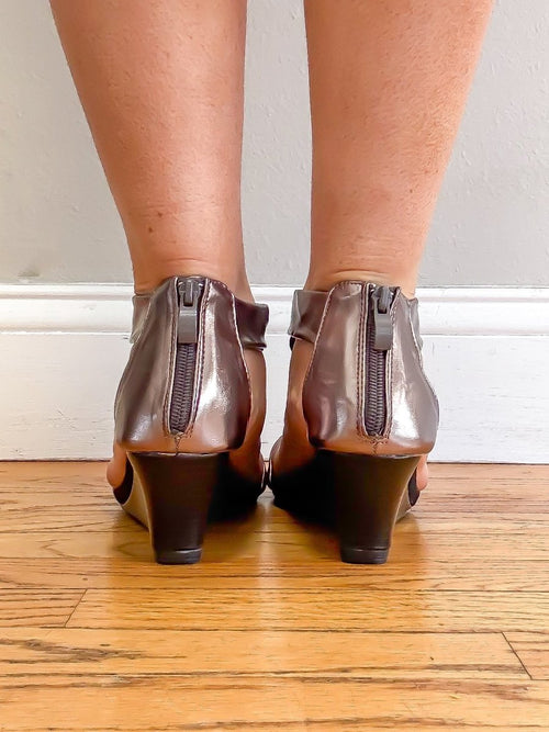 Patrizia Pewter Harlequin Wedges - Macoma Boutique302 Wedges & Heels