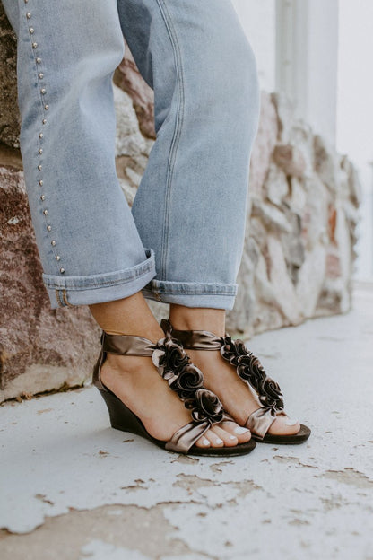 Patrizia Pewter Harlequin Wedges - Macoma Boutique302 Wedges & Heels