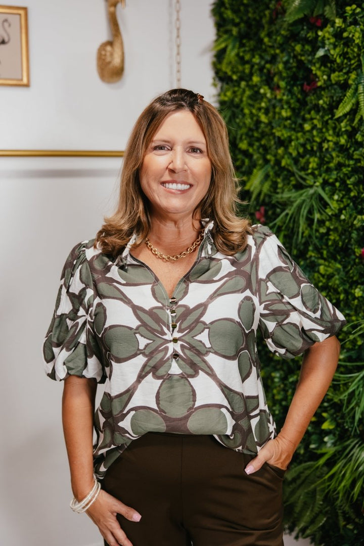Pattern Play Top - Macoma Boutique100 Short Sleeve