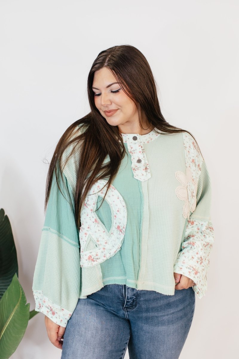 Peace & Petals Top - Macoma Boutique120 Long Sleeve
