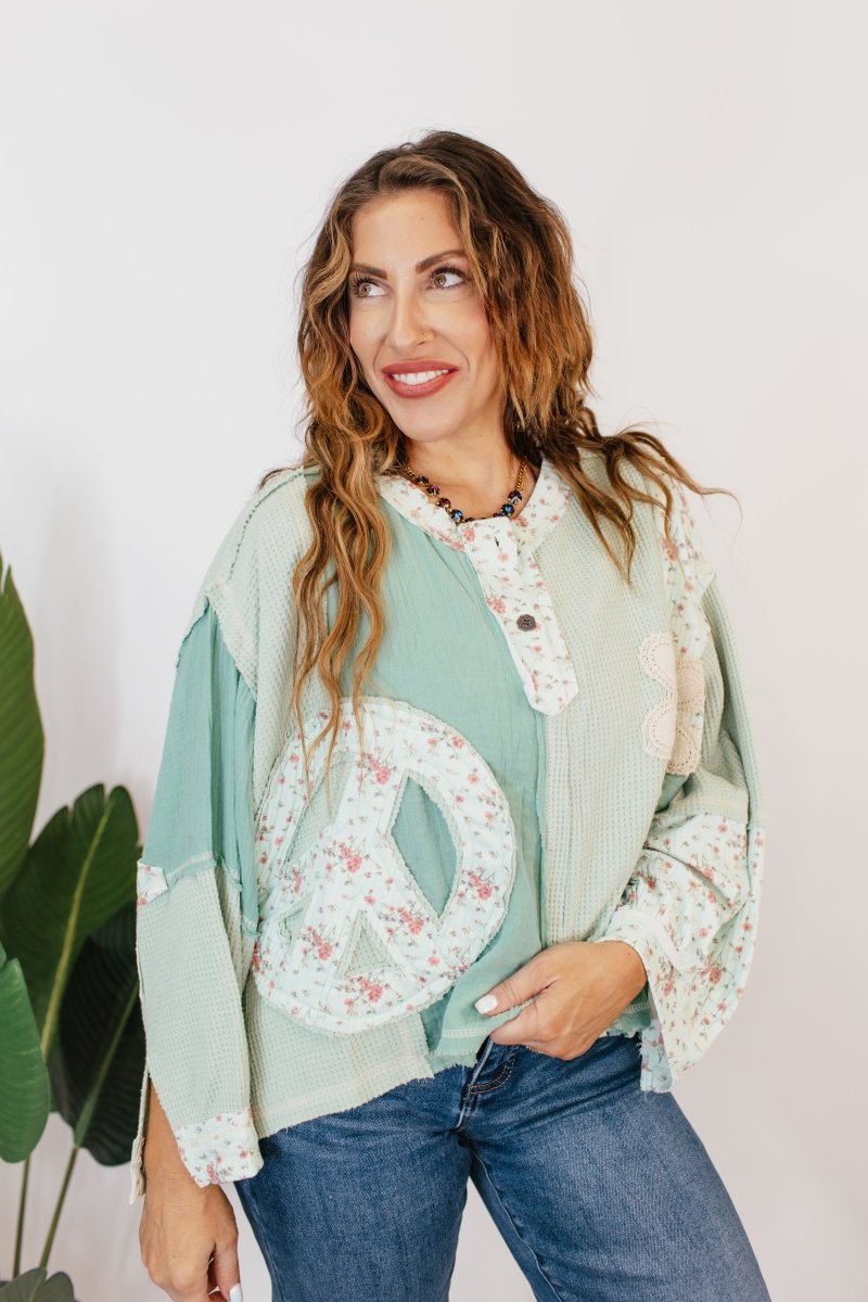 Peace & Petals Top - Macoma Boutique120 Long Sleeve