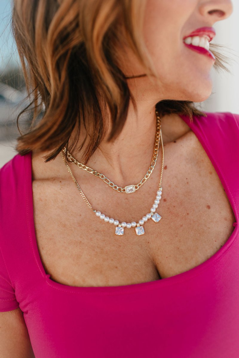 Pearl Link Layer Necklace - Macoma Boutique310 Accessories/Jewelry