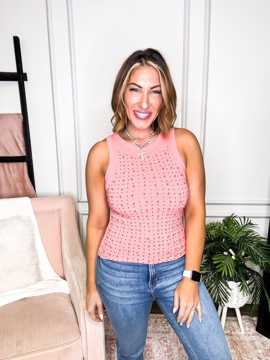 Pearlescent Bliss Tank Top in Coral - FINAL SALE - Macoma Boutique110 Tanks