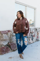 Pearls & Patches Jacket In Chocolate - Macoma Boutique240 Jackets/Blazers