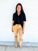 Phierce Fashions Button Down Tunic Short Sleeve - FINAL SALE - Macoma Boutique100 Short Sleeve