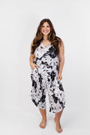 Phierce Fashions Jumpsuit in Black and White Floral - Reg/Curvy FINAL SALE - Macoma Boutique260 Jumpsuits/Rompers/Overalls
