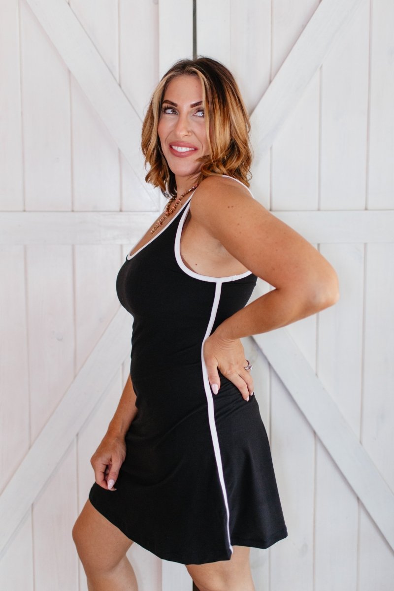 Pickleball Pro Romper in Black - FINAL SALE - Macoma Boutique260 Jumpsuits/Rompers/Overalls
