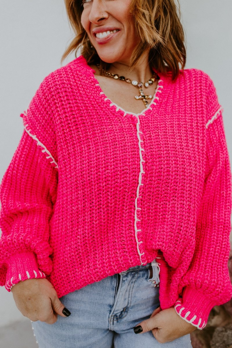 Pink About It Sweater - Macoma Boutique120 Long Sleeve